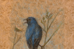 "How to Sing" 10x12 pastel on wallpaper 2010