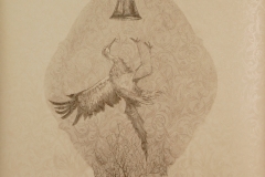 "The Effects of Gravity fig b" 24x36 graphite on wallpaper