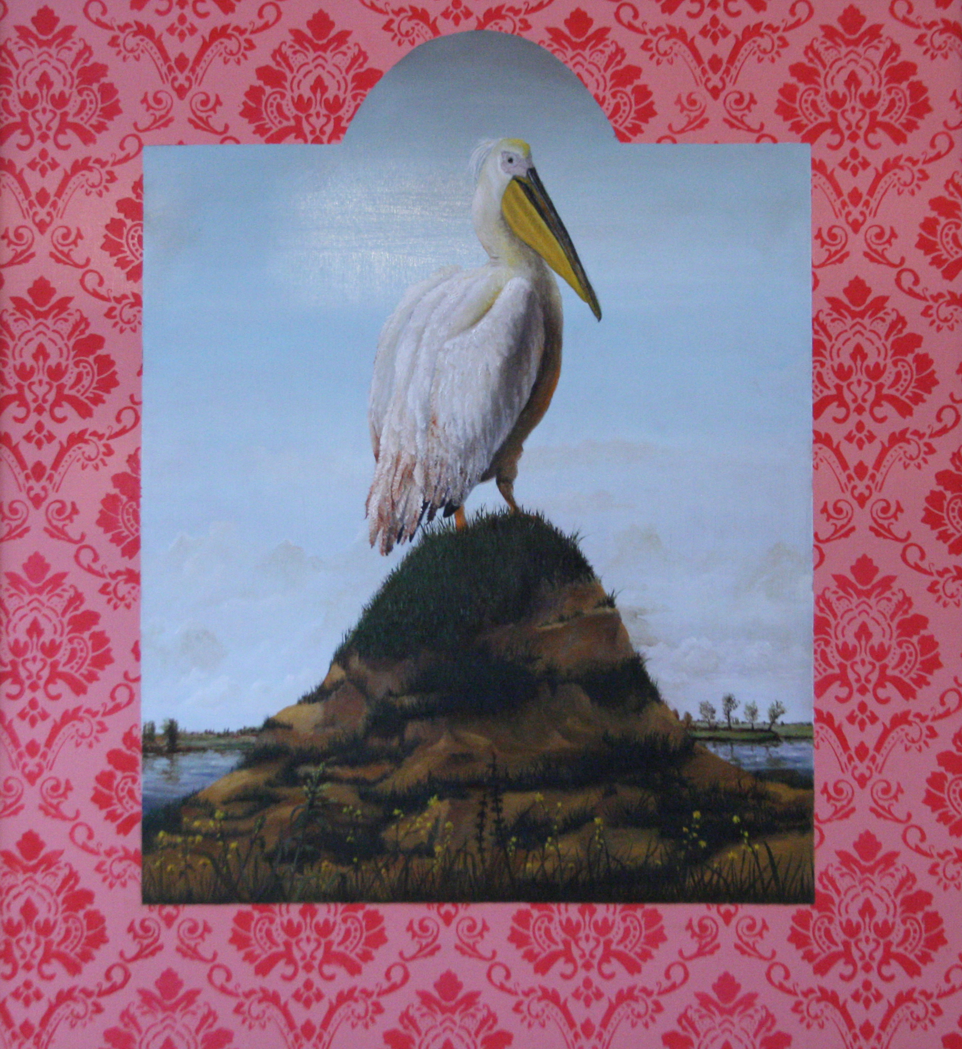 "Pelican" 48x48 oil and acrylic on wood 2010