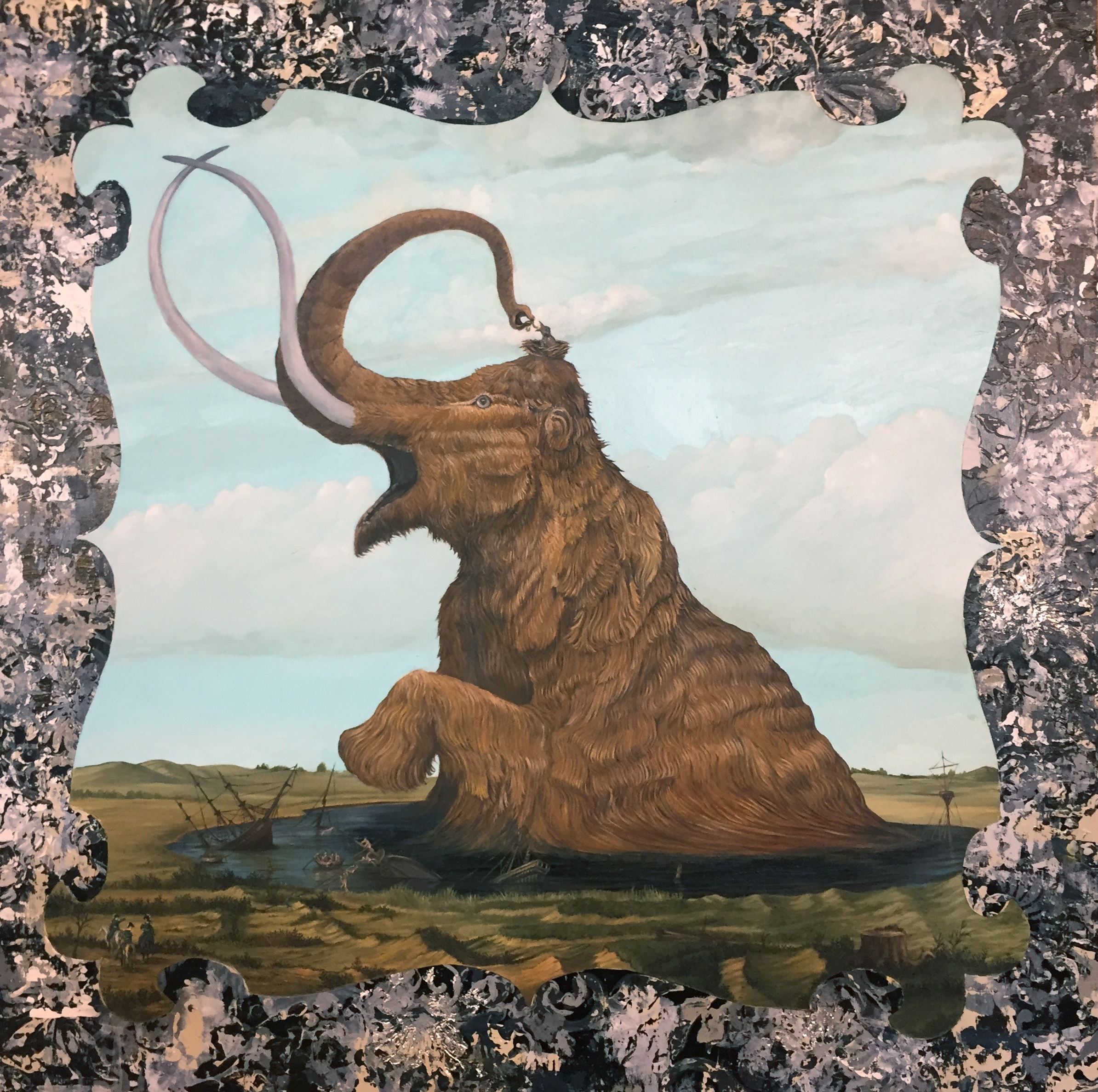 "Adams Mammoth" 24x24 inches oil & acrylic on wood