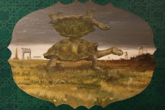 "Slow and Steady" 12x14 acrylic and oil on wood 2012