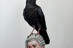 A Darkling Chough 12x16 inches oil on paper