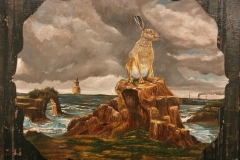"By the Shore" 24x26 oil and acrylic on wood 2011