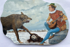 Contract With Wolves 30x24 inches oil on wood