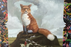 Fox Hunt 12x12 inches oil&acrylic on wood 2017