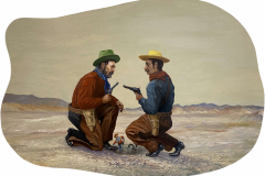 Showdown 19x27 inches oil on wood