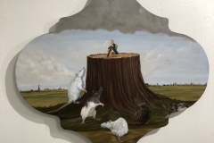Pied Piper 14x14 inches oil on wood